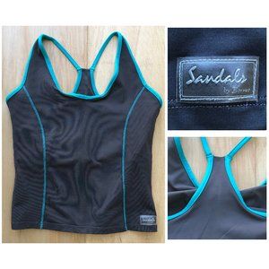 SANDALS BY BORNEO Women’s Gray Scoop Neck Athletic Active Tank Top sz L